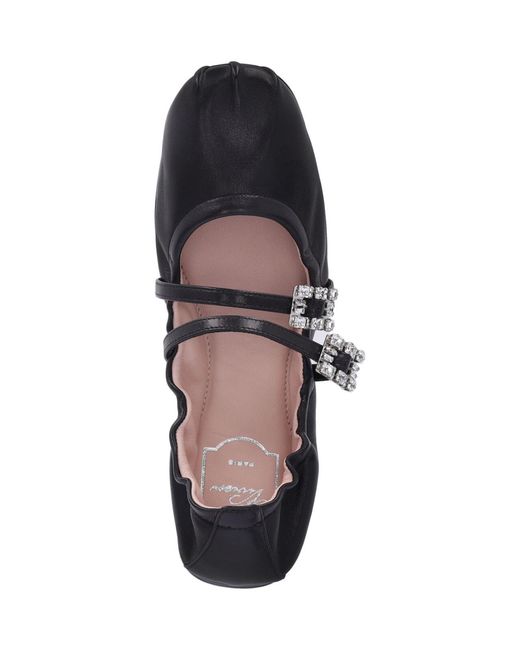 Roger Vivier Black Sleek 100% Leather Flat Loafers