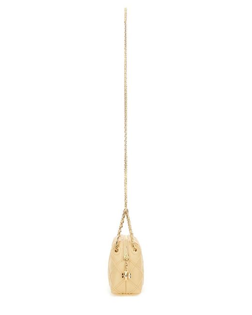 Tory Burch Natural Fleming Shoulder Bag Lamb Leather
