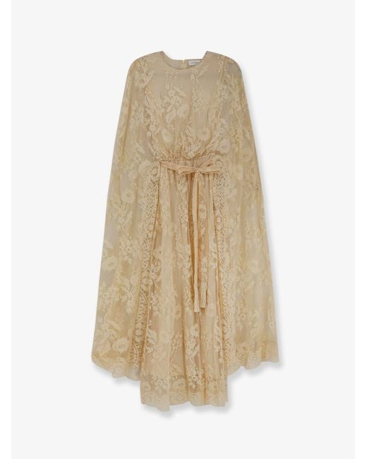 Zimmermann Natural Valiant Lace Caped Maxi Dress