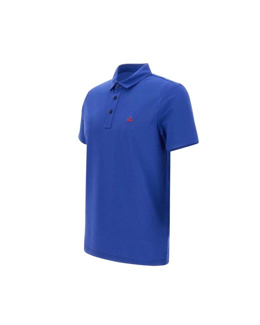 Peuterey Blue Mezzola Cotton And Silk Polo Shirt for men