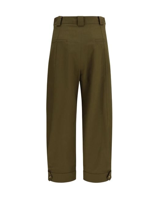 Max Mara Green Adorni Cropped Pants Dark Khaki