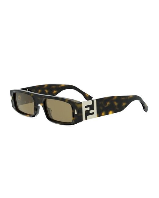Fendi Brown Ff Squared Acetato Sunglasses for men