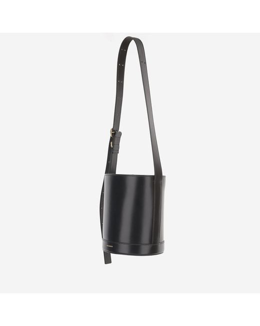 Jil Sander Black Leather Bucket Bag Calfskin Shoulder