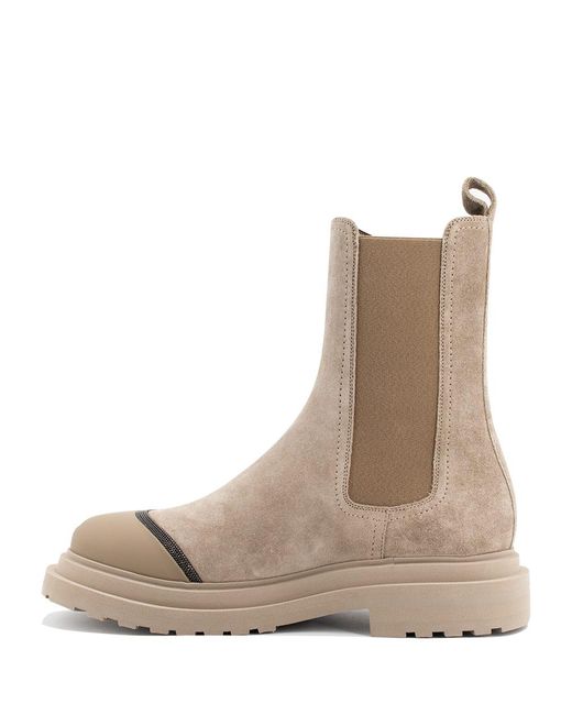 Brunello Cucinelli Natural Chelsea Boots