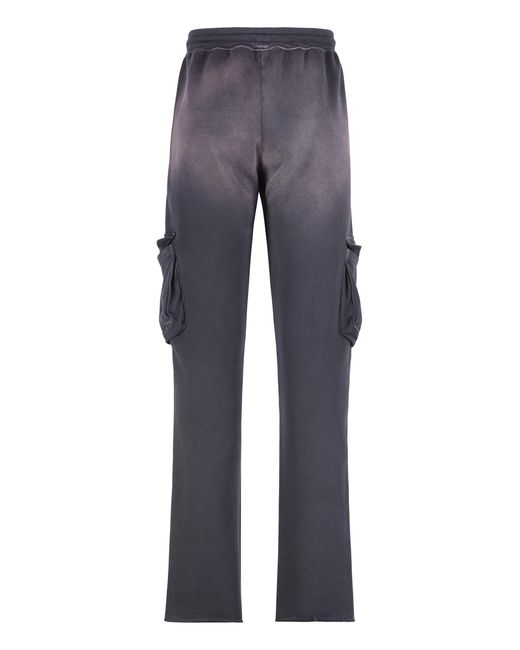 Alchemist Blue Cotton Cargo Trousers Track Pants for men