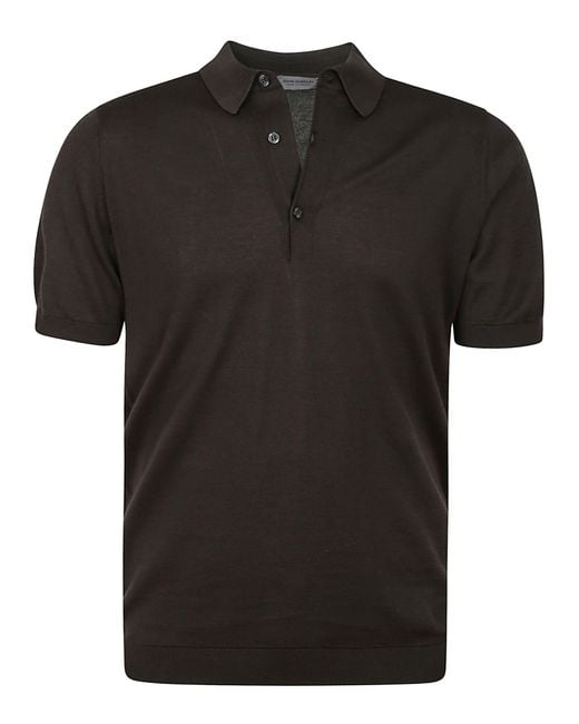 John Smedley Black Adrian Shirt Ss for men