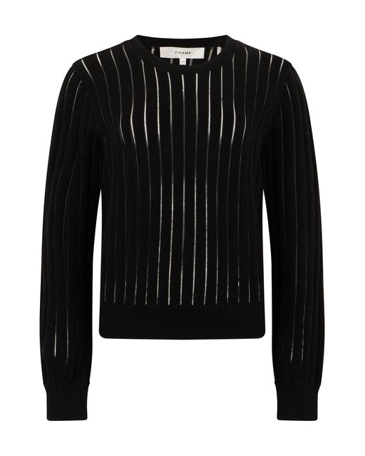 FRAME Black Sweater Ribbed Cotton