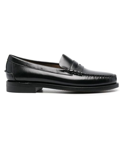 Sebago Black Leather Loafers for men