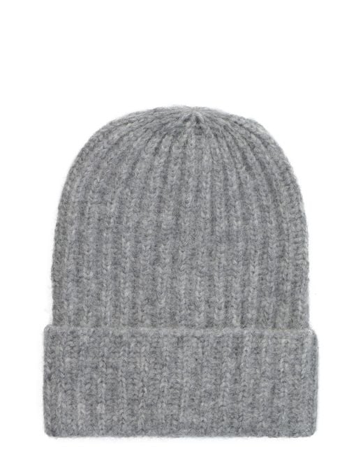 Malo Gray Ribbed Knit Beanie