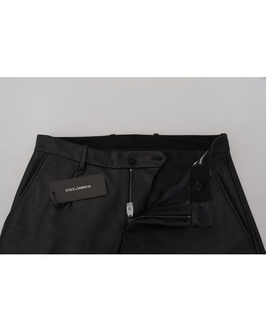 Dolce & Gabbana Black Elegant Agnello Trousers For for men