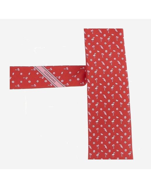 Ferragamo Red Silk Tie Ties & Bow for men