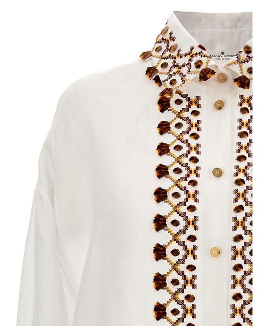 Ermanno Scervino White Embroidery Shirt Shirt, Blouse