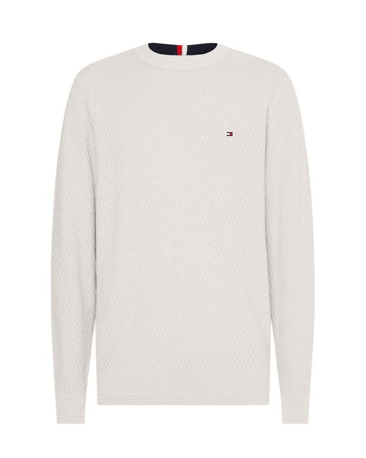 Tommy Hilfiger Cross Structure Textured Jumper in White for Men | Lyst