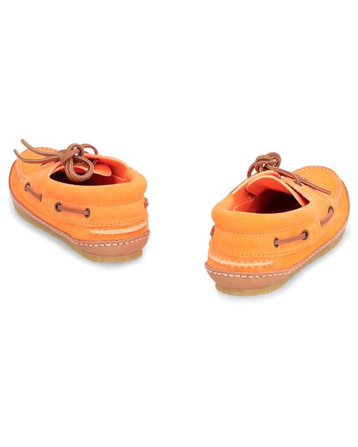 Saint Laurent Ashe Suede Deck-Shoes in Orange for Men | Lyst UK