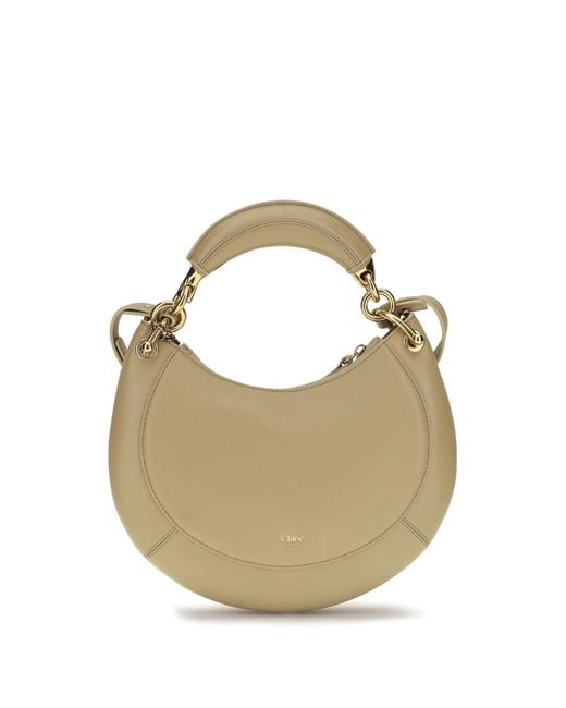 Chloé Natural Shoulder Bag Marcie Calf Leather
