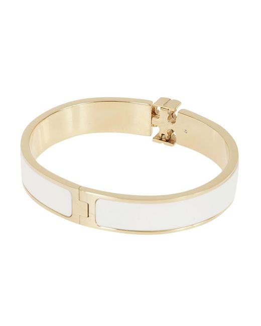 Tory Burch White Kira Enamel Bracelet