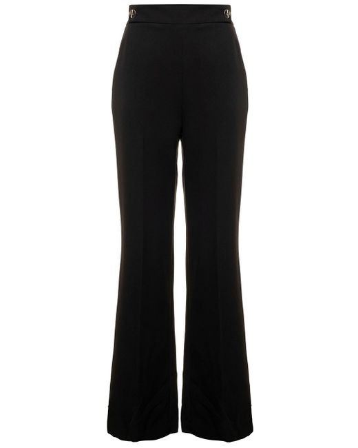 Liu Jo Synthetic Liu Jo Womans Flared Pants With Buttons in Black | Lyst
