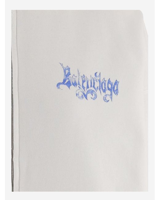 Balenciaga White Cotton Hoodie With Zipper