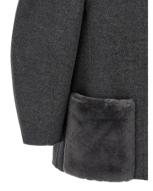 Fendi Gray Blouson Cocoon Puffer Jackets