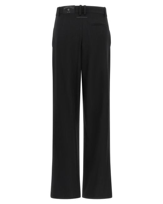 MM6 by Maison Margiela Black Polyester Casual Pants
