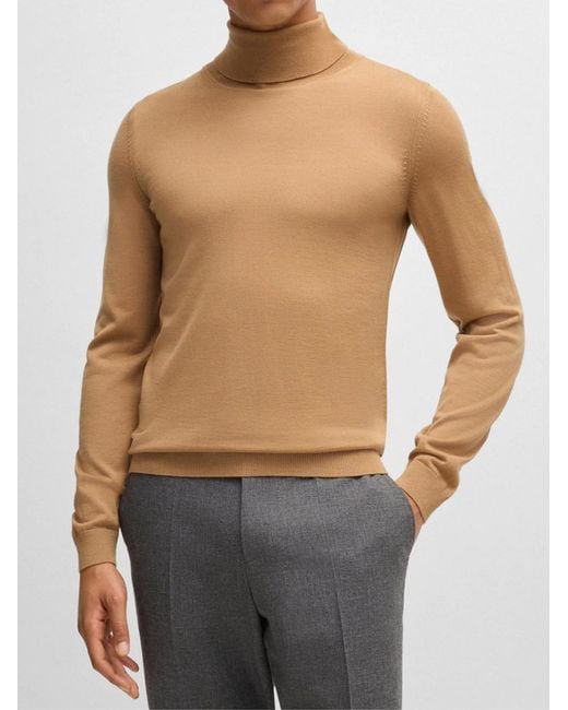 Boss Blue Musso Turtleneck Sweater Clothing Knitwear for men