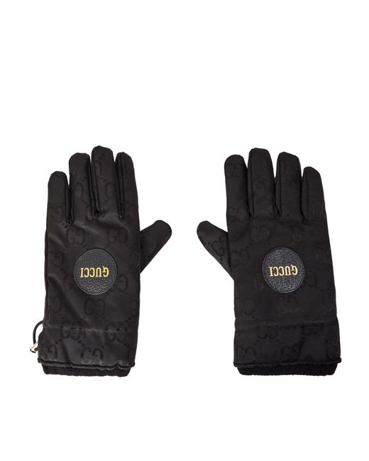 Gucci Black Gg Monogram Logo Gloves Accessories for men