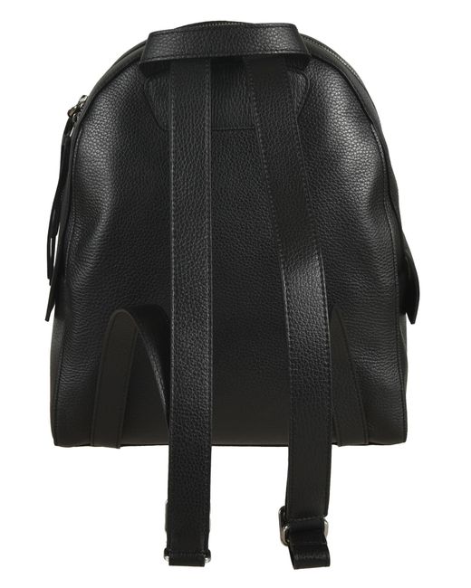 Orciani Black Zip Logo Detail Backpack