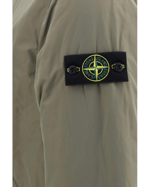 Stone Island Green Padded Micro Twill Jacket for men
