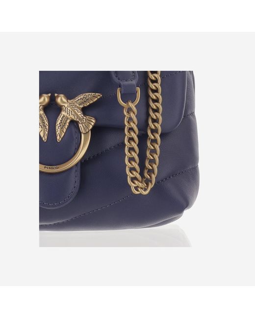 Pinko Blue Love Baby Puff Shoulder Bag Leather