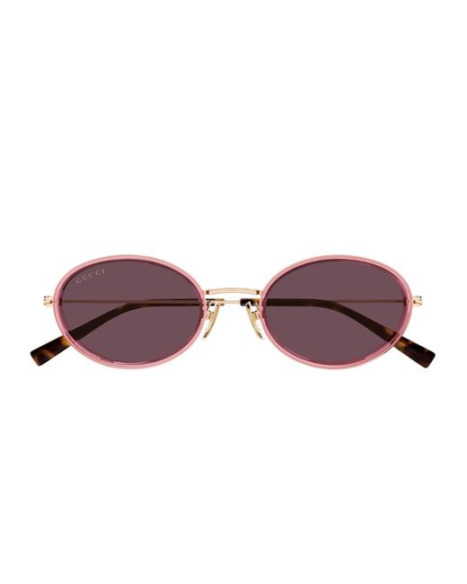 Gucci Brown Gg1980S Linea Emblem Iniettato/Metallo Sunglasses