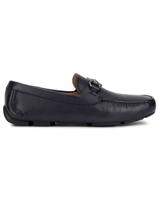 Ferragamo Black Moccasins Gancini Calfskin Loafers for men