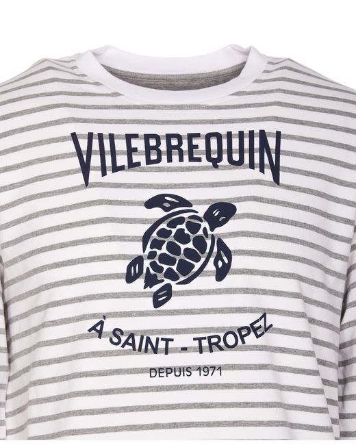 Vilebrequin White Turtle Logo Long Sleeves T-Shirt for men