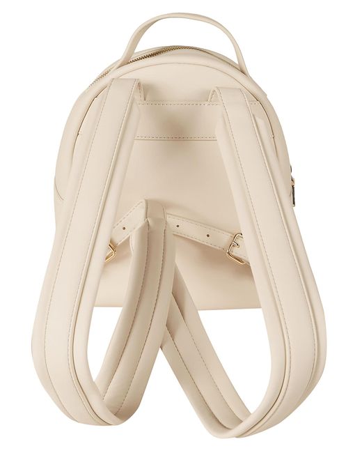 Love Moschino Natural Logo Plaque Embossed Backpack