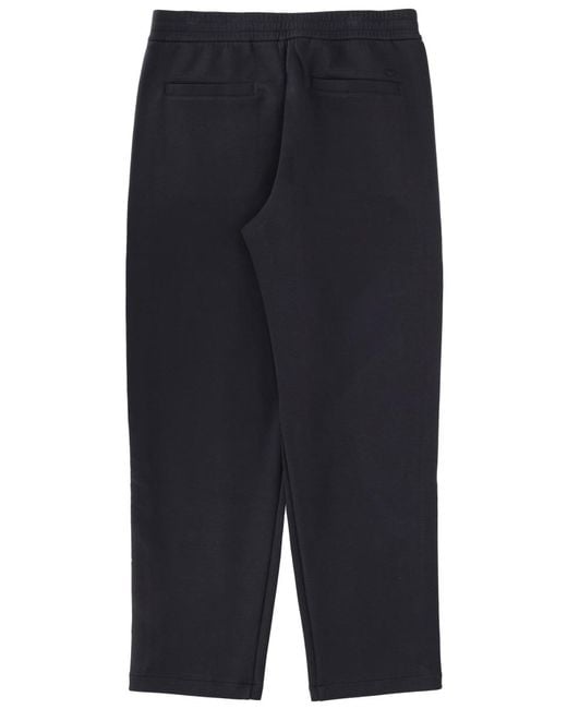 Emporio Armani Blue Trousers With Logo, Cotton Polyester Elastane for men