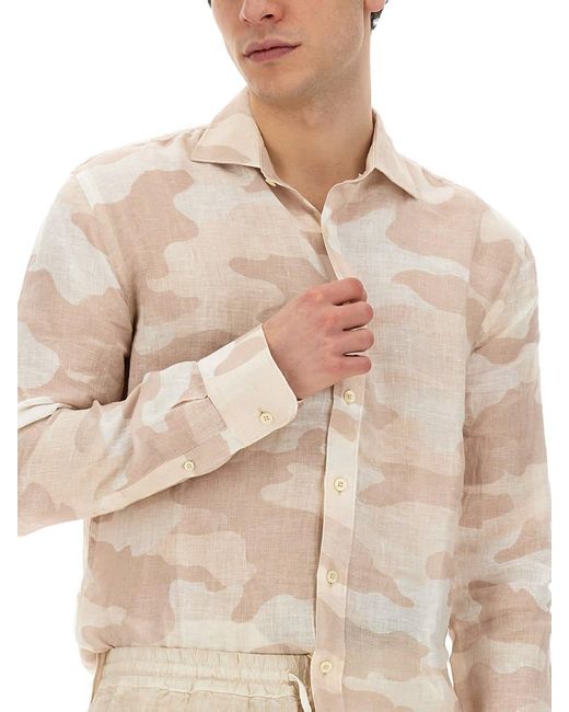 120% Lino Natural Slim Fit Shirt for men