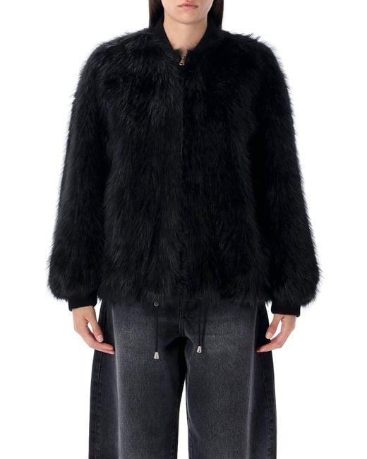 S.w.o.r.d 6.6.44 Black Eco-Fur Bomber Jacket