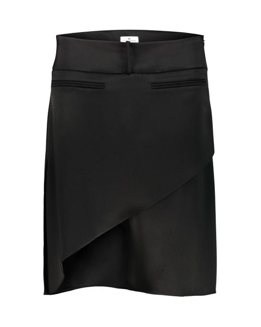 Courreges Black Infinity Satin Skirt