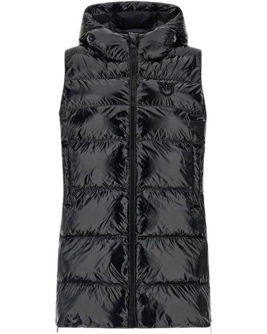 Pinko Black Vest Polyamide Apparel Jackets