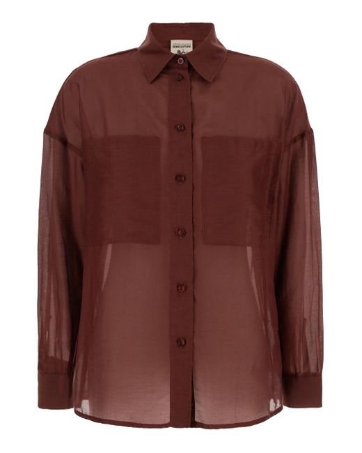 Semicouture Brown Shirt With Pockets