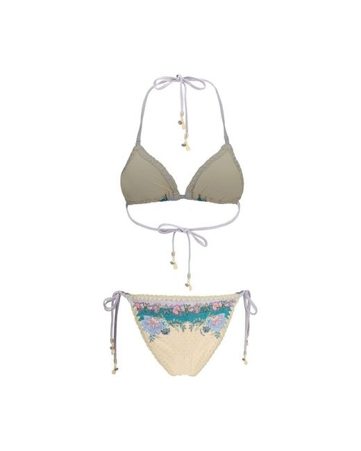 Zimmermann White Beige Polyamide Bikini