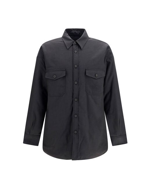 MM6 by Maison Margiela Blue Wool-Blend Shirt for men
