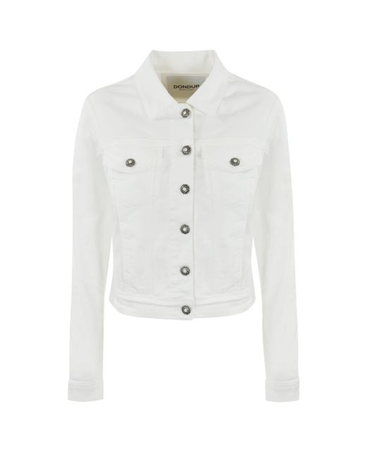 Dondup White Slim Fit Denim Jacket