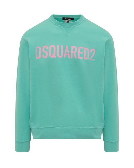 DSquared² Green Sweatshirt With Logo for men