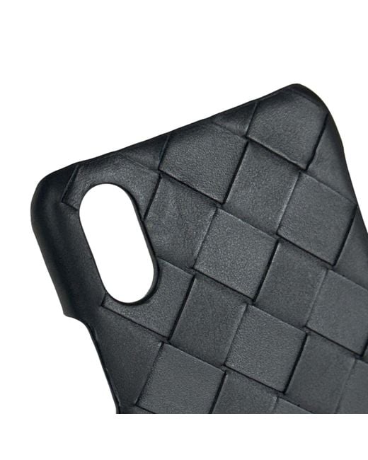 Bottega Veneta Black Intrecciato Leather Case Cover For Iphone X-Xs Accessories & Slg for men