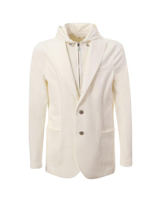 Eleventy White Single-Breasted Jacket for men