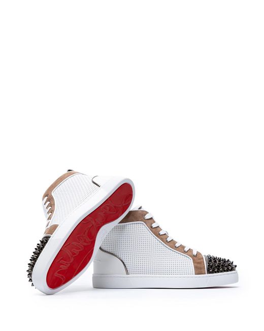 Christian Louboutin White Leather Sneakers With Spikes for men