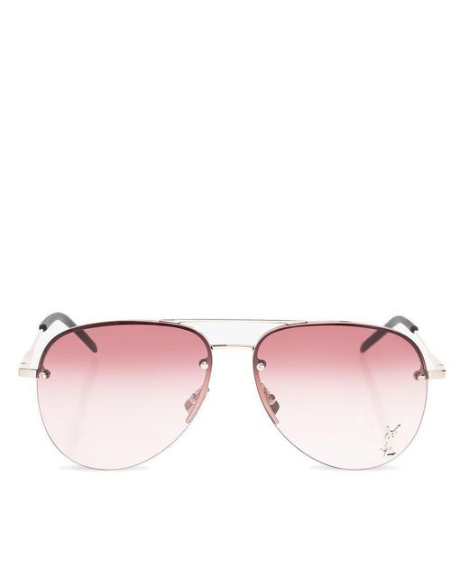 Saint Laurent Pink Pilot-Framed Sunglasses for men