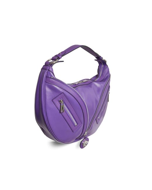 Versace Purple La Medusa Shoulder Bag