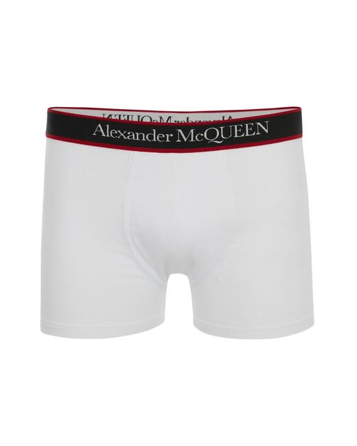 Alexander McQueen White Boxer Selvedge for men