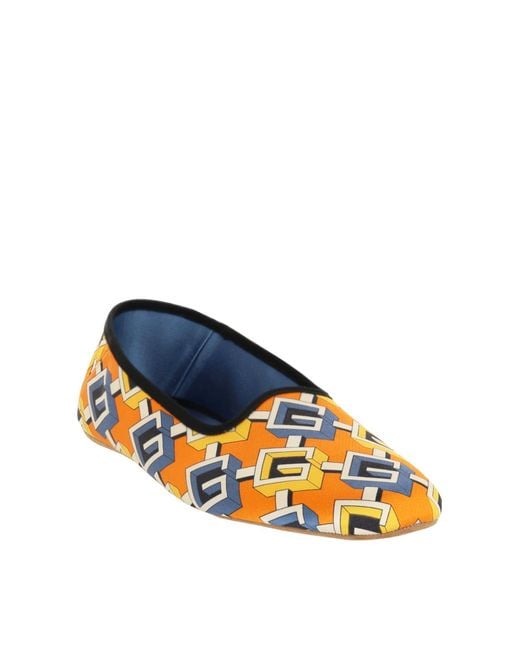 Gucci Blue Geometric G Print Satin Voyage Slippers Shoes Loafers & Sandals for men